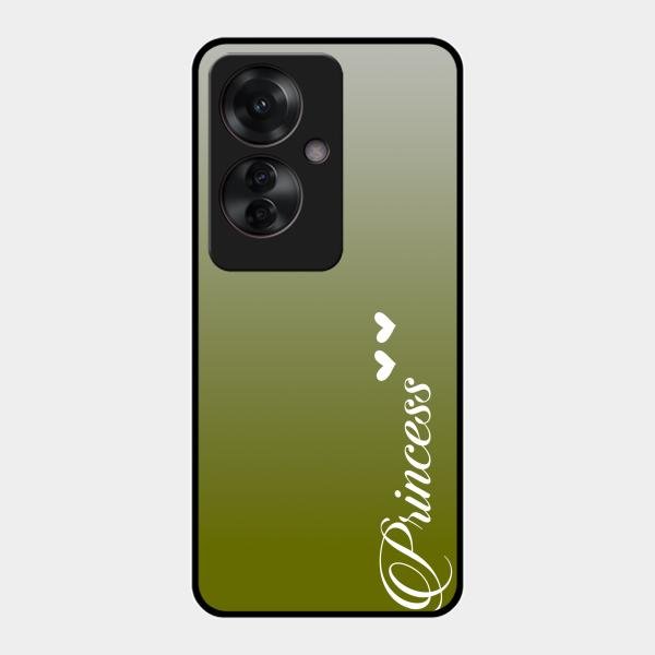 Customize Name Gradient Glass Case Cover Mint Green For Oppo F25 Pro 5G