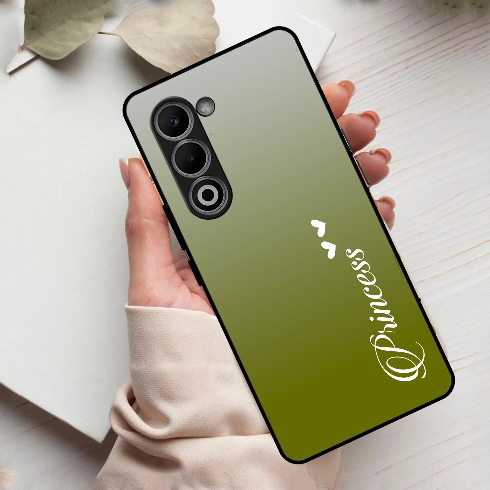 Customize Name Gradient Glass Case Cover Mint Green For Oppo - ShopOnCliQ