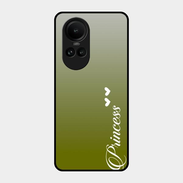 Customize Name Gradient Glass Case Cover Mint Green For Oppo Reno 10 5G