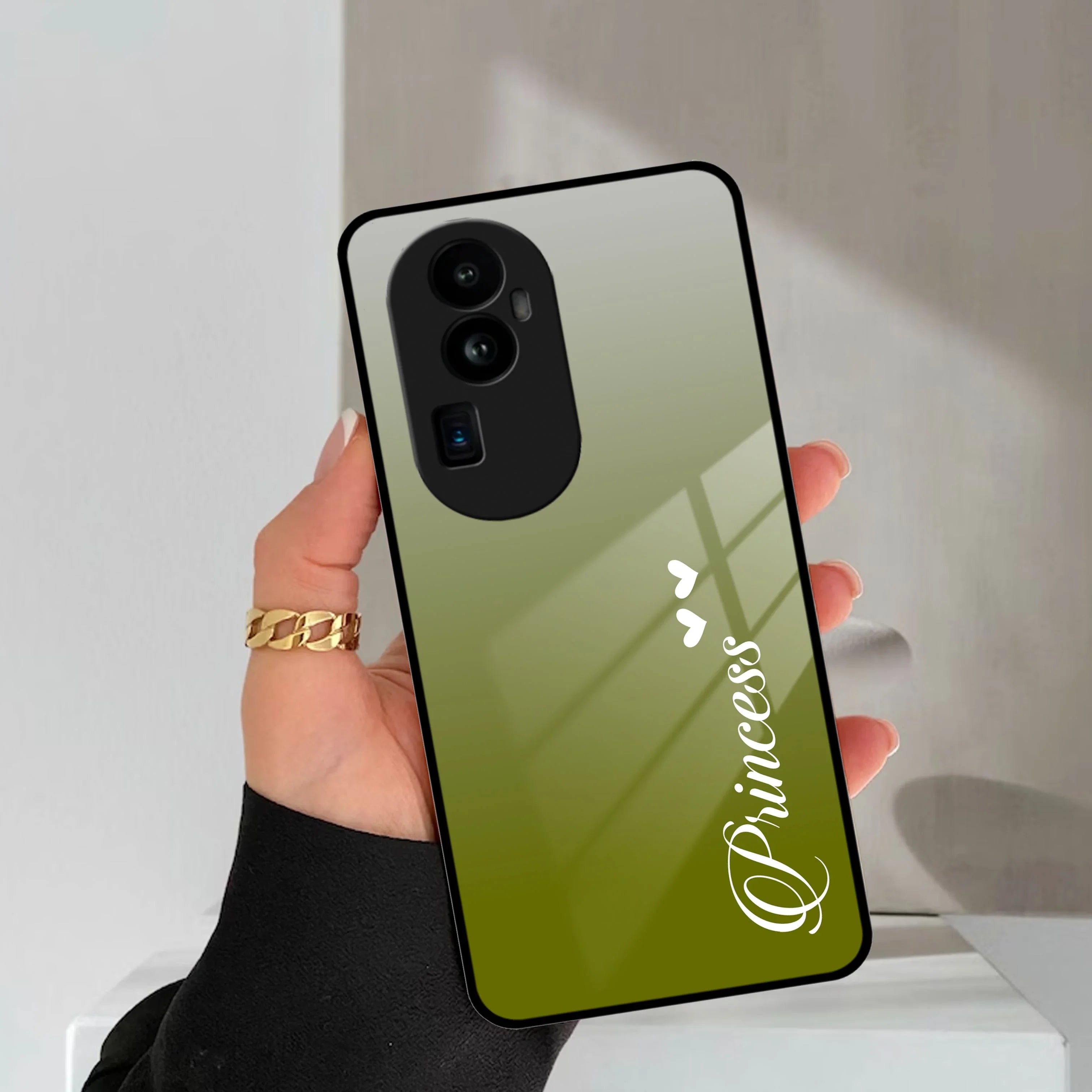 Customize Name Gradient Glass Case Cover Mint Green For Oppo - ShopOnCliQ