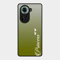 Customize Name Gradient Glass Case Cover Mint Green For Oppo Reno 11 5G