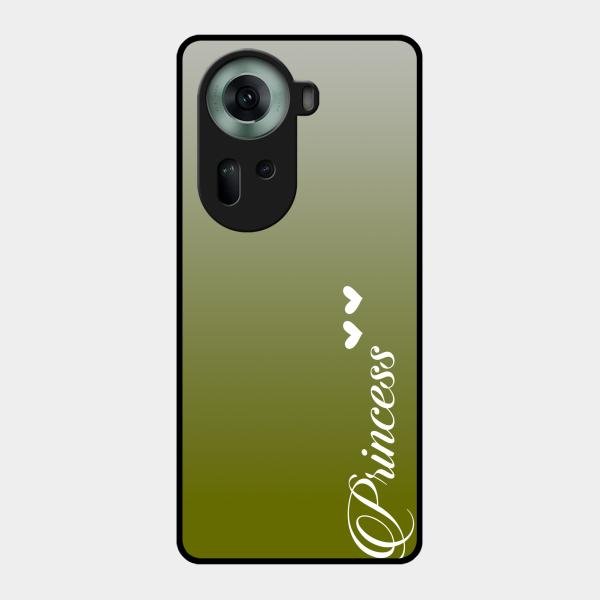 Customize Name Gradient Glass Case Cover Mint Green For Oppo Reno 11 5G