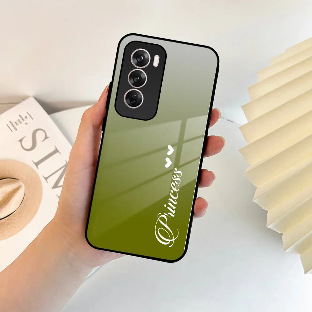 Customize Name Gradient Glass Case Cover Mint Green For Oppo - ShopOnCliQ