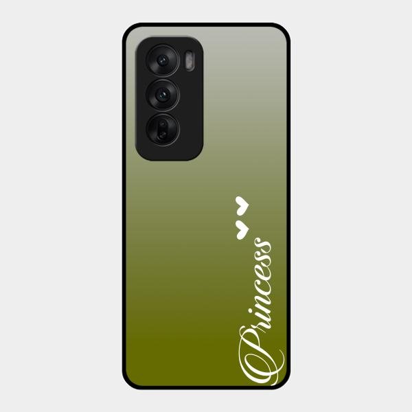 Customize Name Gradient Glass Case Cover Mint Green For Oppo Reno 12 5G