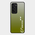 Customize Name Gradient Glass Case Cover Mint Green For Oppo Reno 12 5G