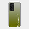 Customize Name Gradient Glass Case Cover Mint Green For Oppo Reno 12 Pro 5G