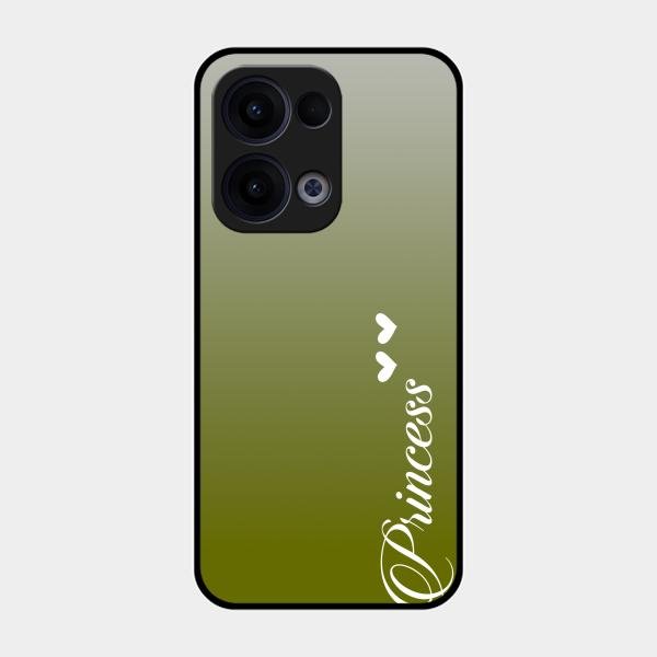 Customize Name Gradient Glass Case Cover Mint Green For Oppo Reno 13 5G