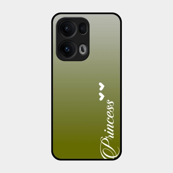 Customize Name Gradient Glass Case Cover Mint Green For Oppo Reno 13 Pro 5G