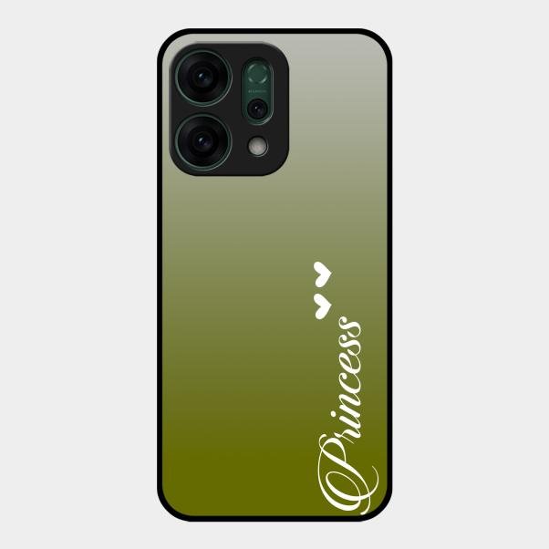 Customize Name Gradient Glass Case Cover Mint Green For Oppo Reno 14 5G