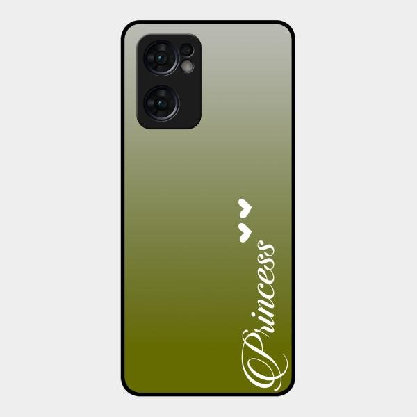 Customize Name Gradient Glass Case Cover Mint Green For Oppo Reno 7 5G