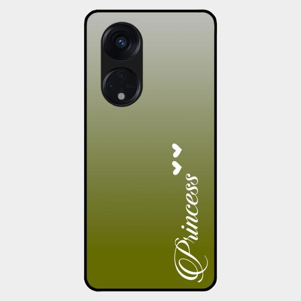 Customize Name Gradient Glass Case Cover Mint Green For Oppo Reno 8T 5G