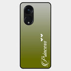 Customize Name Gradient Glass Case Cover Mint Green For Oppo Reno 8T 5G