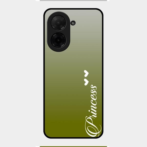 Customize Name Gradient Glass Case Cover Mint Green For Poco C71