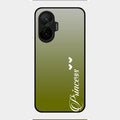 Customize Name Gradient Glass Case Cover Mint Green For Poco F7 5G