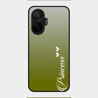 Customize Name Gradient Glass Case Cover Mint Green For Poco F7 5G
