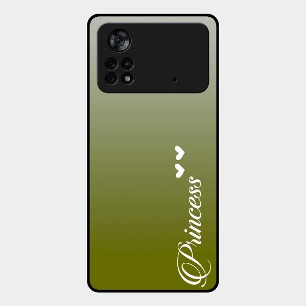 Customize Name Gradient Glass Case Cover Mint Green For Poco X4 Pro 5G
