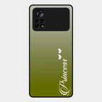 Customize Name Gradient Glass Case Cover Mint Green For Poco X4 Pro 5G