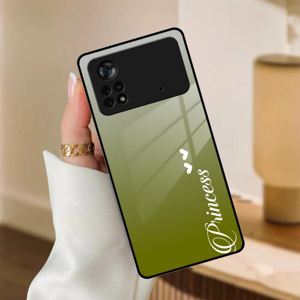 Customize Name Gradient Glass Case Cover Mint Green For Poco - ShopOnCliQ