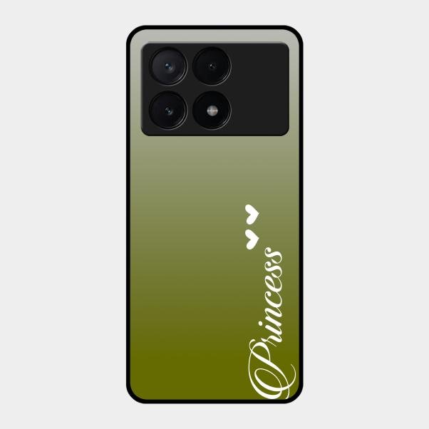 Customize Name Gradient Glass Case Cover Mint Green For Poco X6 Pro 5G