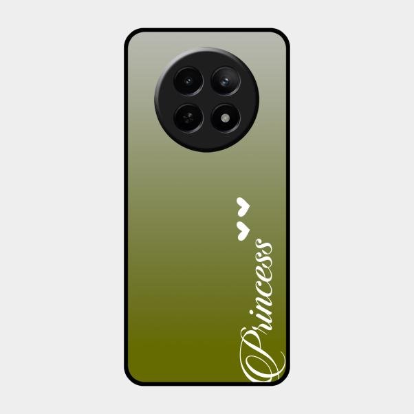 Customize Name Gradient Glass Case Cover Mint Green For Realme 12X 5G