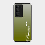 Customize Name Gradient Glass Case Cover Mint Green For Realme 14X 5G