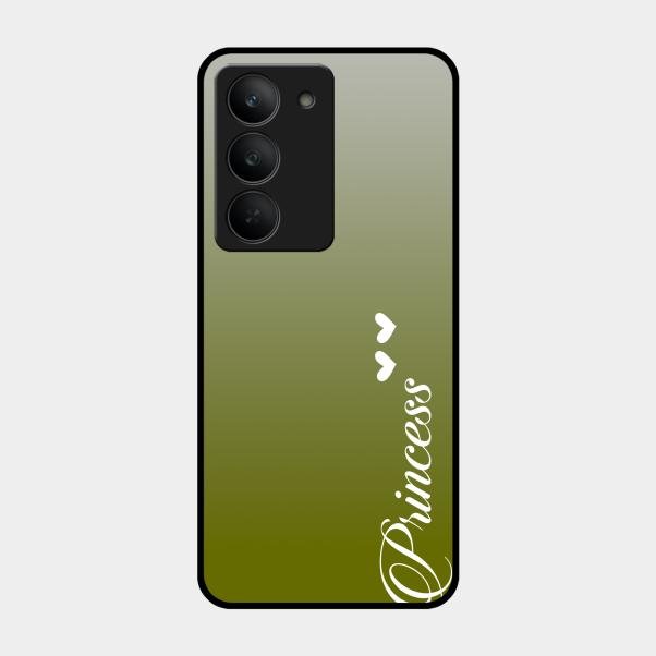 Customize Name Gradient Glass Case Cover Mint Green For Realme 14X 5G