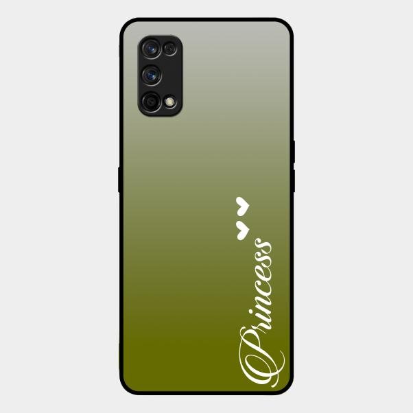 Customize Name Gradient Glass Case Cover Mint Green For Realme 7 Pro