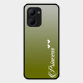 Customize Name Gradient Glass Case Cover Mint Green For Realme C33 2023