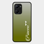 Customize Name Gradient Glass Case Cover Mint Green For Realme C33 2023