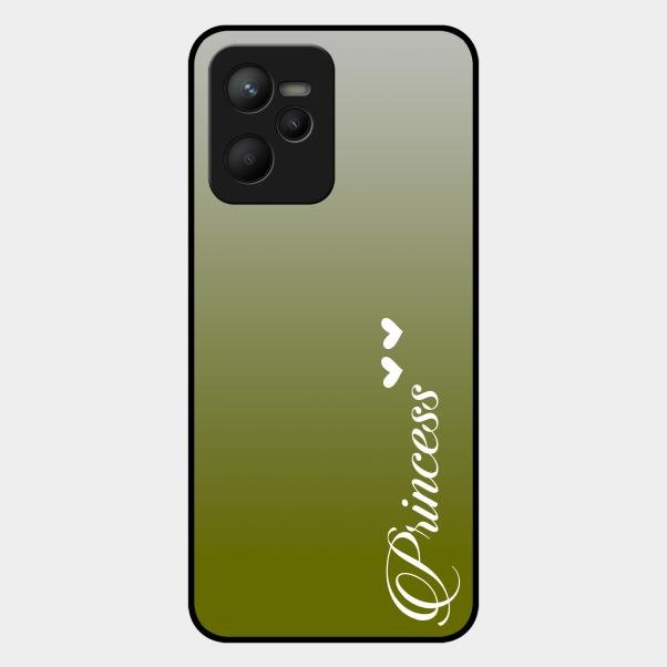 Customize Name Gradient Glass Case Cover Mint Green For Realme C35