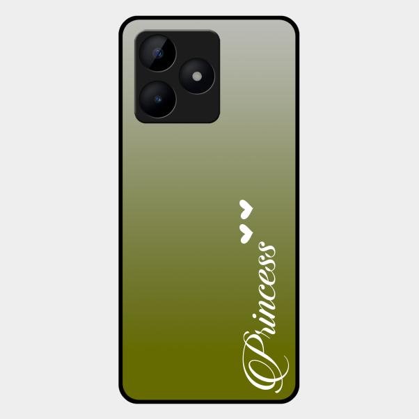 Customize Name Gradient Glass Case Cover Mint Green For Realme C53