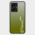 Customize Name Gradient Glass Case Cover Mint Green For Realme C55
