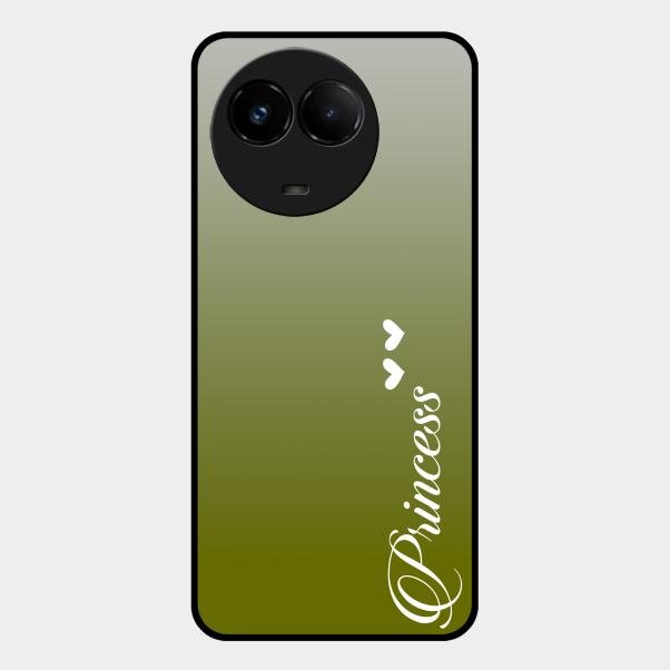 Customize Name Gradient Glass Case Cover Mint Green For Realme C67 5G