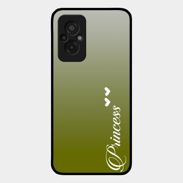 Customize Name Gradient Glass Case Cover Mint Green For Redmi 11 Prime 4G