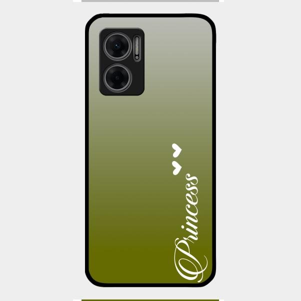 Customize Name Gradient Glass Case Cover Mint Green For Redmi 11 Prime 5G