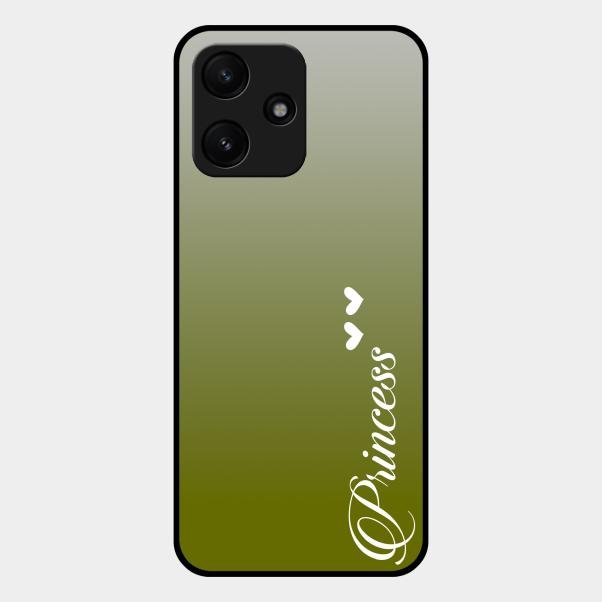Customize Name Gradient Glass Case Cover Mint Green For Redmi 12 5G