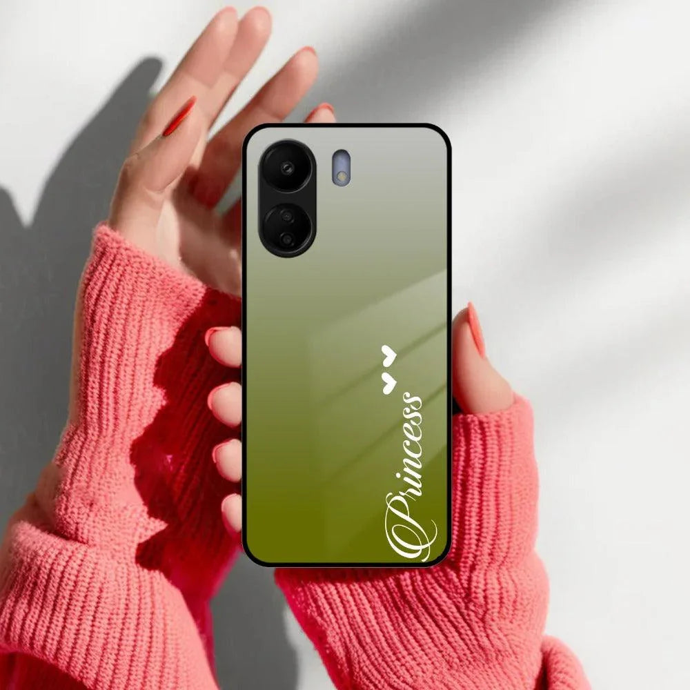 Customize Name Gradient Glass Case Cover Mint Green For Redmi/Xiaomi - ShopOnCliQ