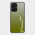 Customize Name Gradient Glass Case Cover Mint Green For Redmi 13C 5G