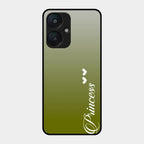 Customize Name Gradient Glass Case Cover Mint Green For Redmi 13C 5G