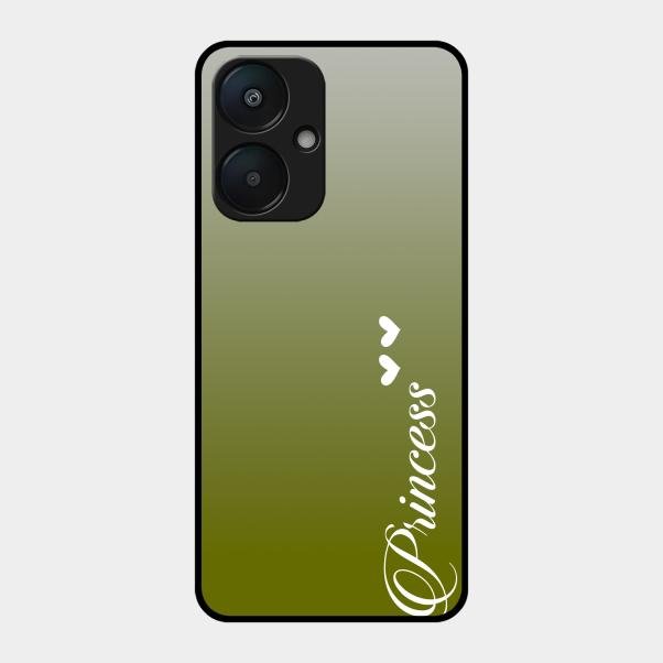 Customize Name Gradient Glass Case Cover Mint Green For Redmi 13C 5G
