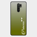 Customize Name Gradient Glass Case Cover Mint Green For Redmi 9 Prime