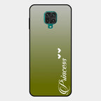 Customize Name Gradient Glass Case Cover Mint Green For Redmi Note 10 Lite