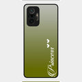 Customize Name Gradient Glass Case Cover Mint Green For Redmi Note 10 Pro Max