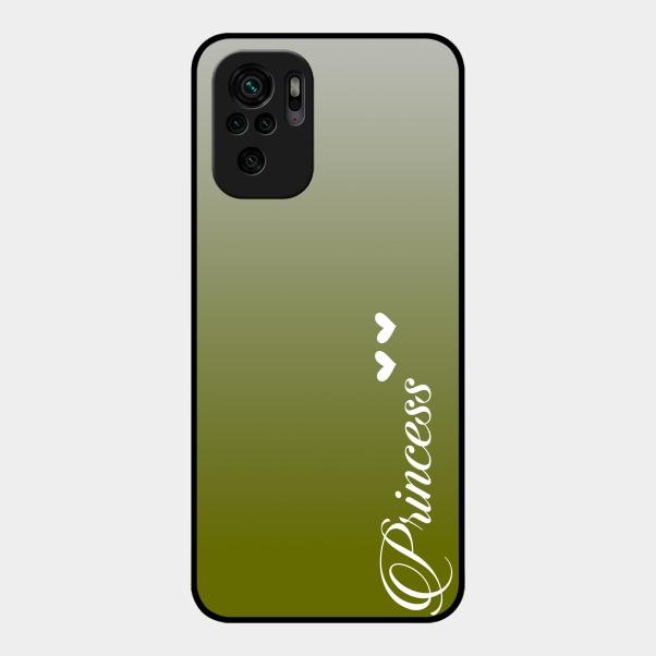 Customize Name Gradient Glass Case Cover Mint Green For Redmi Note 10
