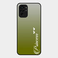 Customize Name Gradient Glass Case Cover Mint Green For Redmi Note 10