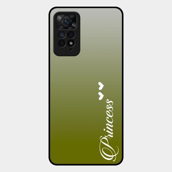 Customize Name Gradient Glass Case Cover Mint Green For Redmi Note 11 Pro Plus 5G