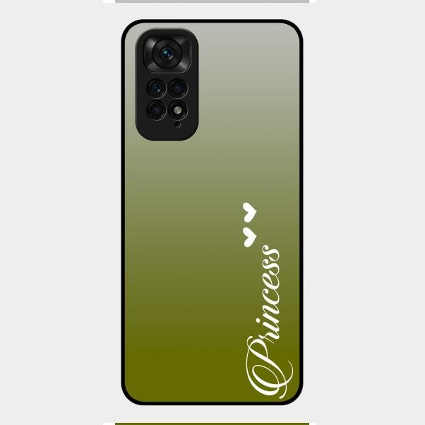 Customize Name Gradient Glass Case Cover Mint Green For Redmi Note 11