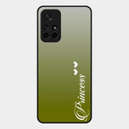 Customize Name Gradient Glass Case Cover Mint Green For Redmi Note 11T 5G