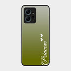 Customize Name Gradient Glass Case Cover Mint Green For Redmi Note 12 4G