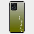 Customize Name Gradient Glass Case Cover Mint Green For Redmi Note 12 5G